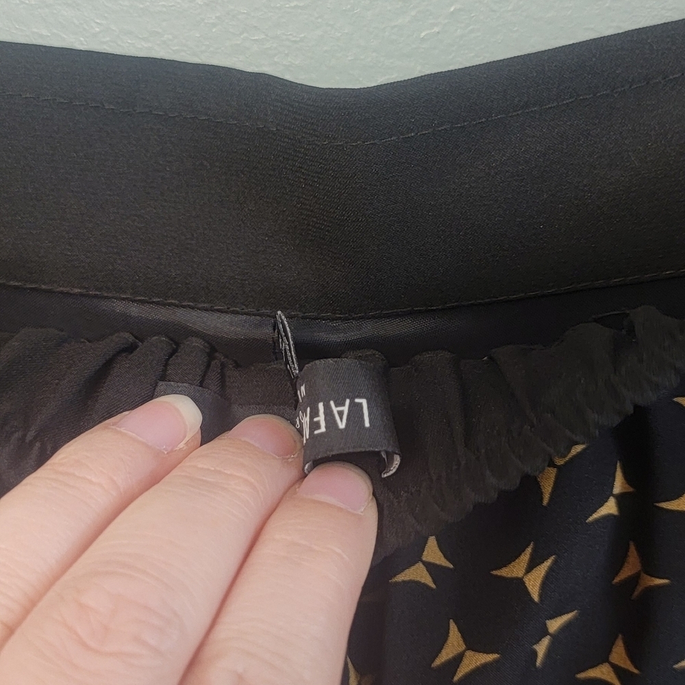 Lafayette 148 New York Designer Luxury‎ 100%Silk Black Design Pants Size Large - Picture 7 of 12
